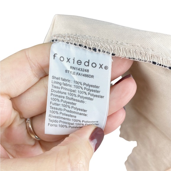 NWT Foxiedox Asha Black Nude Lace Cocktail Dress Large - Picture 13 of 14